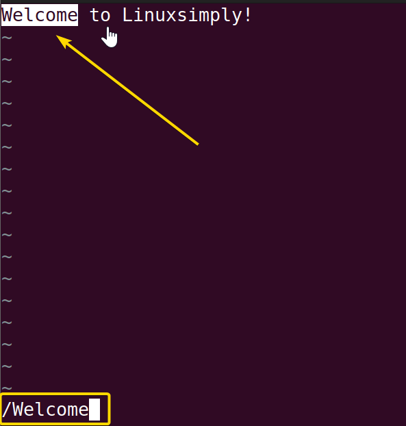 Searching in the vim command of Linux