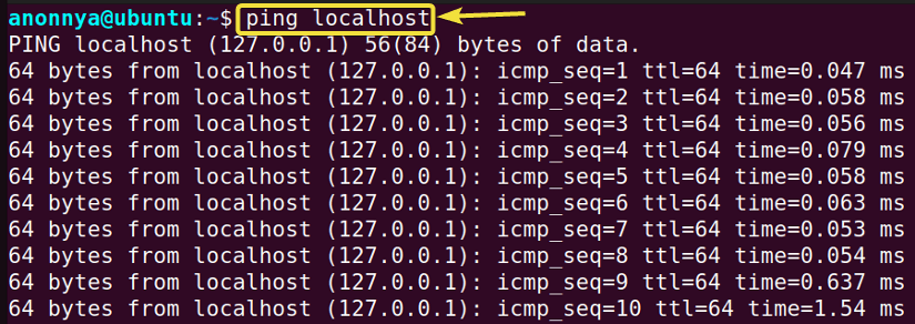 Testing Local Server using localhost keyword.