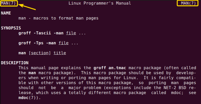 What Is Man Page In Linux? [Structure, Sections & Examples]