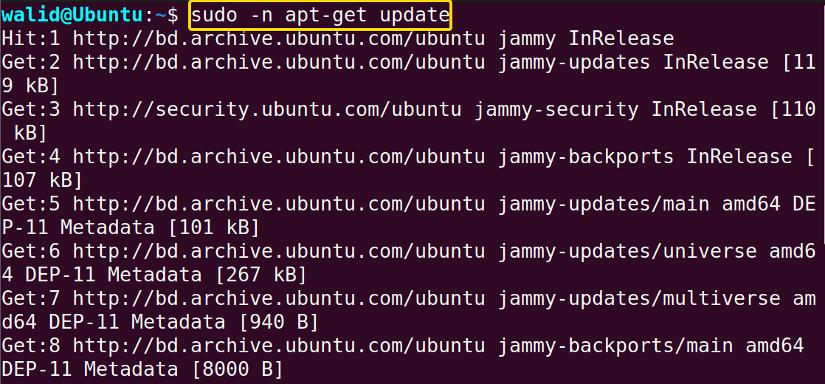 Using sudo without password