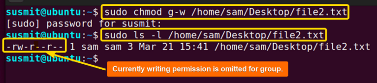 ubuntu set file permissions command line