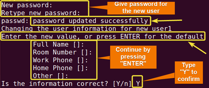 Setting password of newly created user in ubuntu