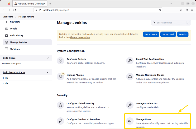 Selecting "Manage Users" option.