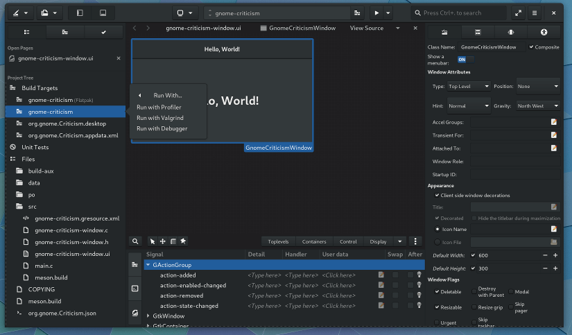 GNOME Builder Linux app for developers.