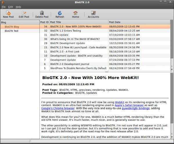 BloGTK is one of the best unknown apps in Linux.