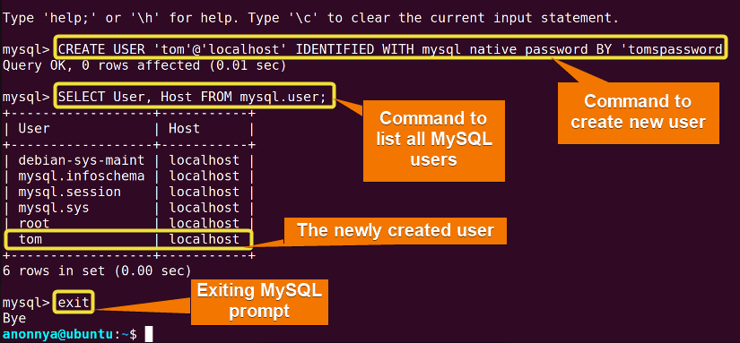 Creating a new user with simpler plugin in ubuntu.