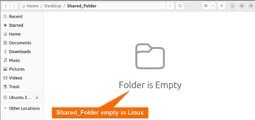 No files seen in shared folder in Linux.