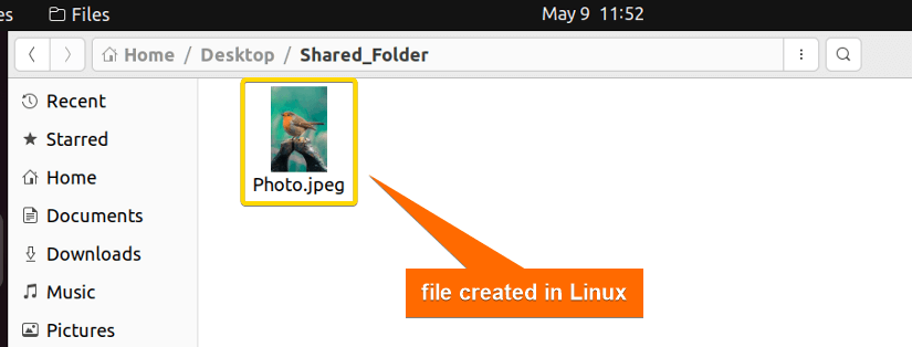 An image file saved in Linux.