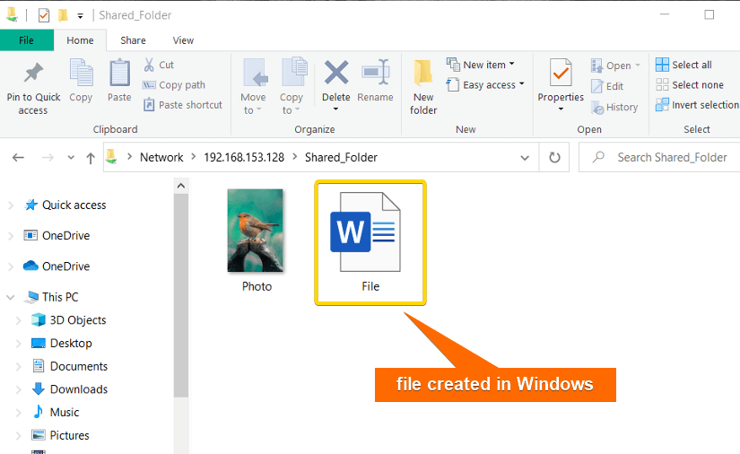 Word file created in Windows.