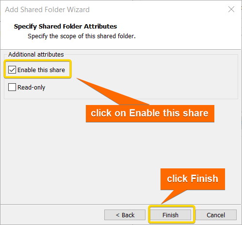 Enable sharing of files.