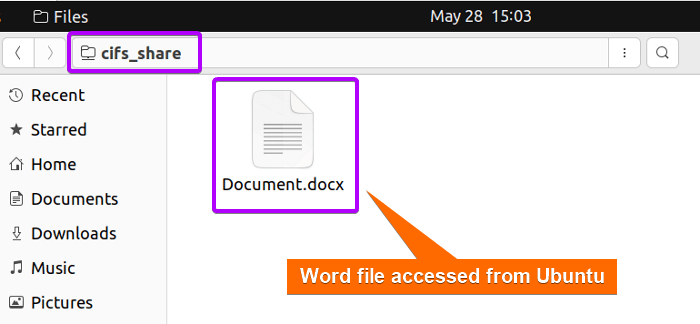 Access shared folder in Ubuntu