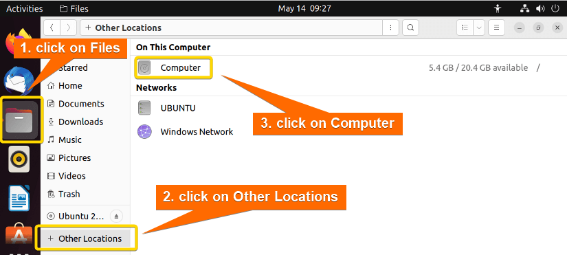 Locate the shared folder in Linux. 