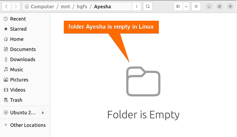Shared folder is empty in Linux