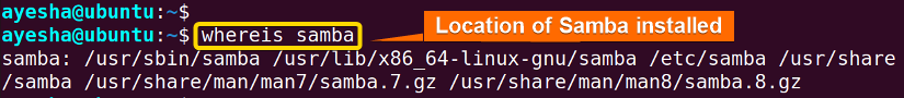 Location of Samba in ubuntu