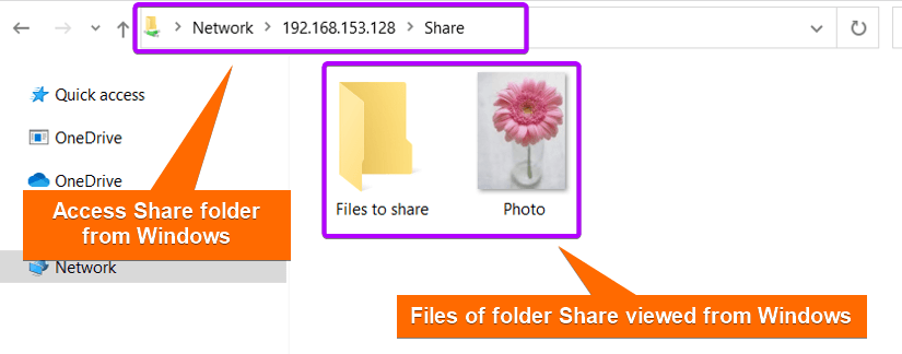 Access shared folder in Windows