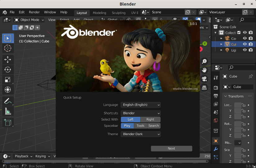 Blender 3D animator