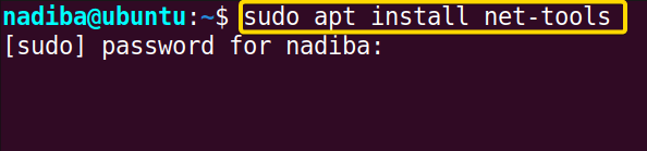 Installing 'net-tools' to run 'netstat' command in Ubuntu