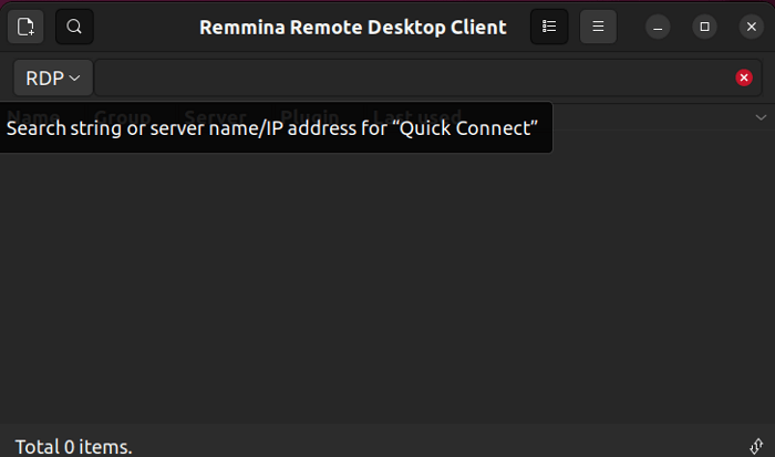 Remmina remote desktop client app
