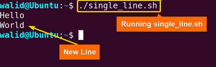 Running "single_line.sh" script