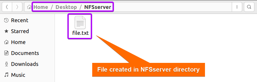 File created in NFS server