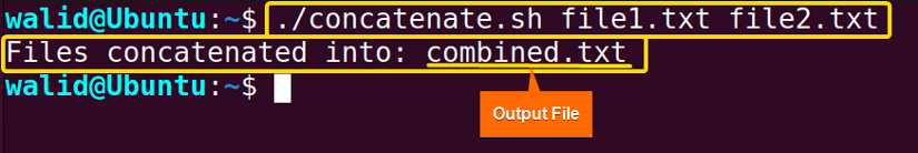 Running concatenate.sh file