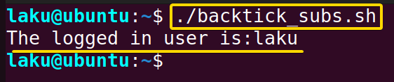 Backtick substitution in Bash