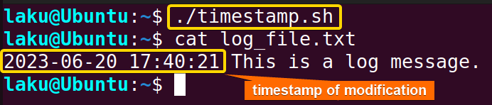 Creating a timestamp