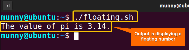 Print a floating-point value in bash