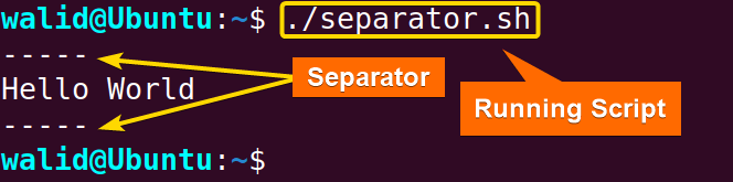 Running "separator.sh" script