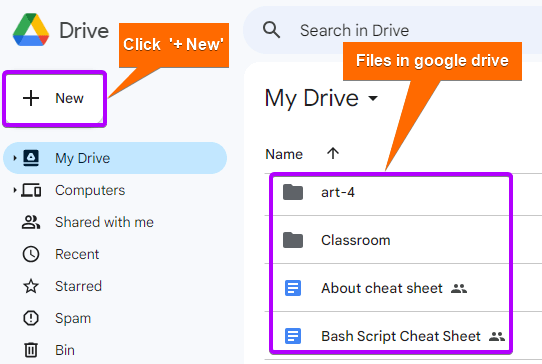 Going to google drive from Windows and adding new file