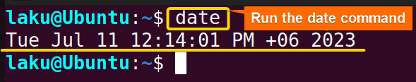 Executing the date command