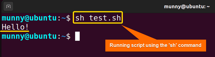 Run a bash script using sh