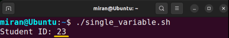 bash script variable assignment space