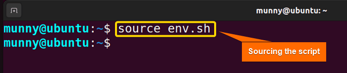 Source a bash script file