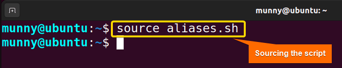 Source defined bash aliases