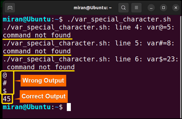 output image by Avoiding Special Characters | bash variable naming conventions in shell script