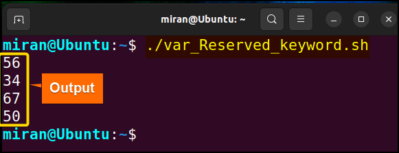 output image by Avoiding Reserved Keywords or Built-in Command Names as Variable Names | bash variable naming conventions in shell script