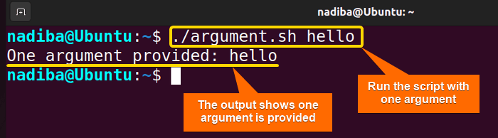 Output showing one argument is provided for built-in variables 