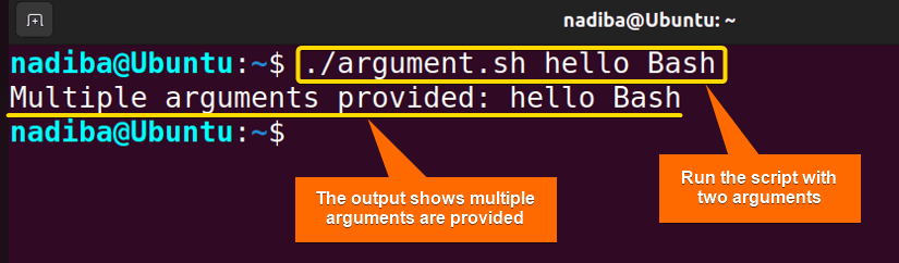 Output showing multiple arguments are provided for built-in variables