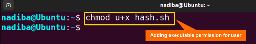 Adding executable permission to the script