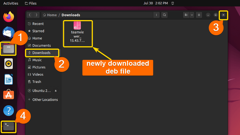 TeamViewer in download folder by GUI.