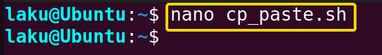 Creating a .sh file in nano to copy paste in bash