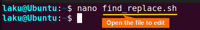 Open a file in nano editor