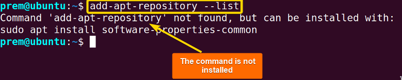 the add-apt-repository command not found when run in terminal