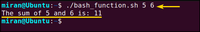 Using Bash Parameters in a Function