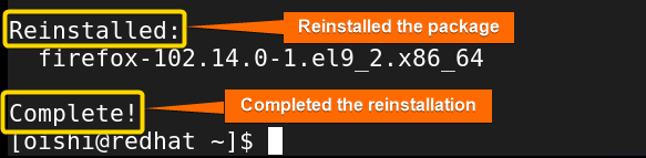Complete the reinstallation