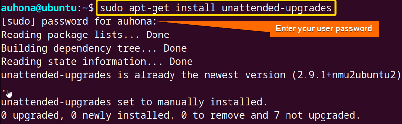 To automate the update process of installed packages, I've used sudo apt-get install unattended-upgrades command