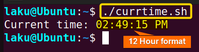 Printing current time in 12-hour format
