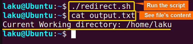 Redirecting output to file