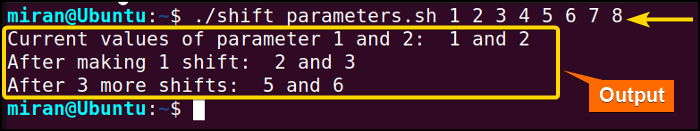 Displace All the Parameters Using the Shift Command